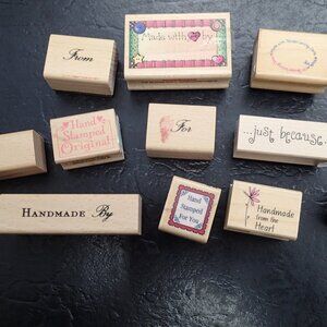 Stampers- Handmade with Love, Handmade by.., Made with Love, etc